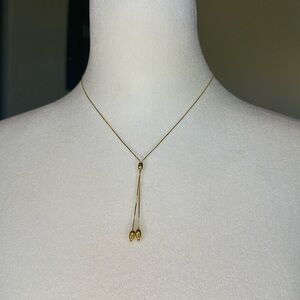 Macys 14k gold double drop lariat necklace